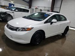 Salvage cars for sale at West Mifflin, PA auction: 2012 Honda Civic LX