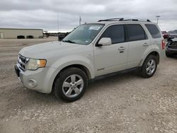 Salvage cars for sale at Temple, TX auction: 2008 Ford Escape Limited