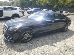 Salvage cars for sale at Waldorf, MD auction: 2018 Mercedes-Benz S 560 4matic