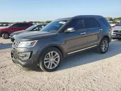 Salvage cars for sale at San Antonio, TX auction: 2017 Ford Explorer Limited