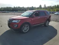 Salvage cars for sale at Windham, ME auction: 2017 Ford Explorer Limited