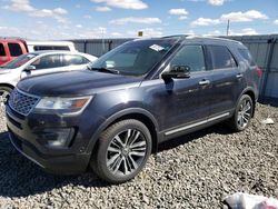 Salvage cars for sale at Reno, NV auction: 2017 Ford Explorer Platinum