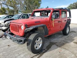 Jeep salvage cars for sale: 2018 Jeep Wrangler Unlimited Sport