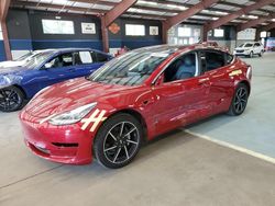 Salvage cars for sale at East Granby, CT auction: 2018 Tesla Model 3