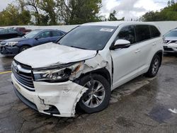 Salvage cars for sale at Bridgeton, MO auction: 2016 Toyota Highlander LE