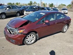 Honda salvage cars for sale: 2012 Honda Civic EX