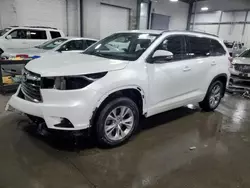 Toyota Highlander salvage cars for sale: 2015 Toyota Highlander XLE