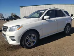 Mercedes-Benz salvage cars for sale: 2012 Mercedes-Benz ML 350 Bluetec