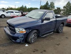 Salvage cars for sale at Denver, CO auction: 2012 Dodge RAM 1500 ST