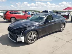 Salvage cars for sale at Grand Prairie, TX auction: 2018 Infiniti Q50 Luxe