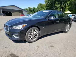 Salvage cars for sale at East Granby, CT auction: 2018 Infiniti Q50 Luxe