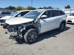 Salvage cars for sale at Sacramento, CA auction: 2019 Toyota Highlander SE