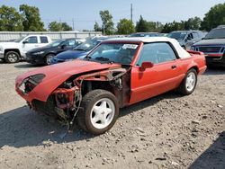 Salvage cars for sale at Lansing, MI auction: 1992 Ford Mustang LX