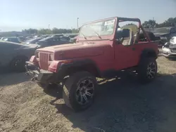 Salvage cars for sale at Sacramento, CA auction: 1990 Jeep Wrangler / YJ