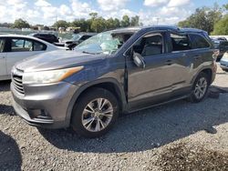 Salvage cars for sale at Arcadia, FL auction: 2015 Toyota Highlander XLE