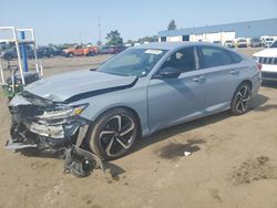 Salvage cars for sale at Woodhaven, MI auction: 2022 Honda Accord Sport