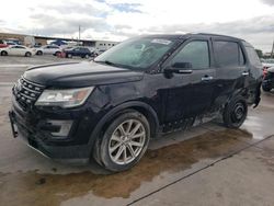 Salvage cars for sale at Grand Prairie, TX auction: 2017 Ford Explorer Limited