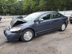 Honda salvage cars for sale: 2008 Honda Civic Hybrid