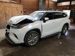 Toyota salvage cars for sale: 2022 Toyota Highlander Hybrid Platinum