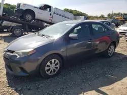 Salvage cars for sale at Windsor, NJ auction: 2015 Toyota Corolla L