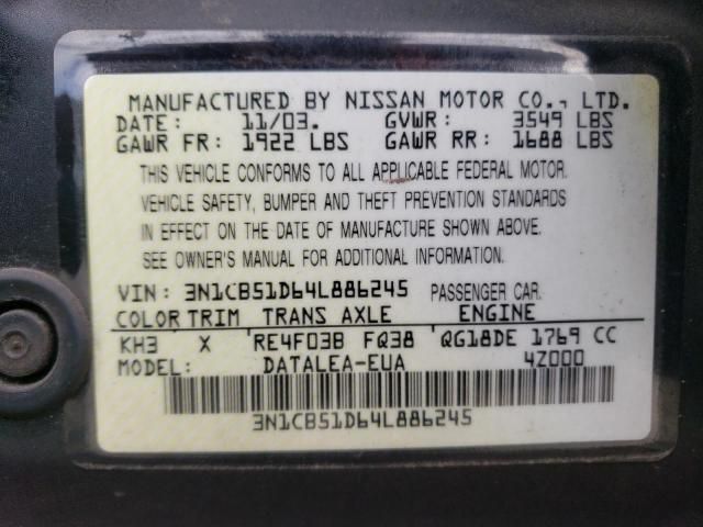 2004 Nissan Sentra 1.8