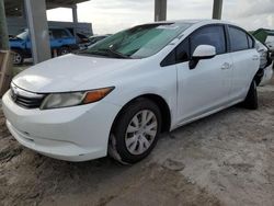 Salvage cars for sale at West Palm Beach, FL auction: 2012 Honda Civic LX