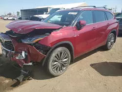 Toyota salvage cars for sale: 2020 Toyota Highlander Platinum