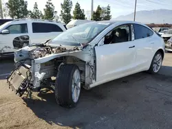 Salvage cars for sale at Rancho Cucamonga, CA auction: 2017 Tesla Model 3