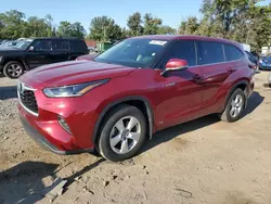 Salvage cars for sale at Baltimore, MD auction: 2021 Toyota Highlander Hybrid LE