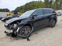 Salvage cars for sale at Seaford, DE auction: 2019 Toyota Highlander SE