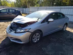 Salvage cars for sale at Lyman, ME auction: 2014 Honda Civic LX