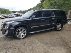 Salvage cars for sale at North Billerica, MA auction: 2015 Cadillac Escalade ESV Luxury