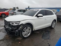 Salvage cars for sale at Woodhaven, MI auction: 2018 Audi Q5 Premium Plus