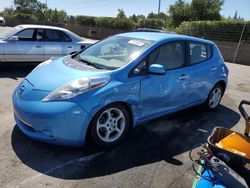 Salvage cars for sale at San Martin, CA auction: 2012 Nissan Leaf SV