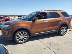 Salvage cars for sale at Grand Prairie, TX auction: 2017 Ford Explorer Limited