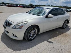 Salvage cars for sale at San Antonio, TX auction: 2012 Infiniti G37 Base