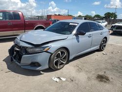 Salvage cars for sale at Homestead, FL auction: 2021 Honda Accord Sport