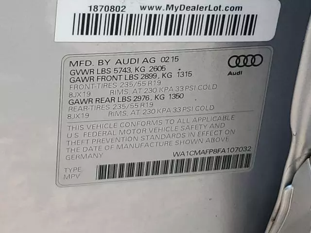 2015 Audi Q5 TDI Premium Plus