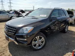 Salvage cars for sale at Elgin, IL auction: 2012 Mercedes-Benz ML 350 4matic