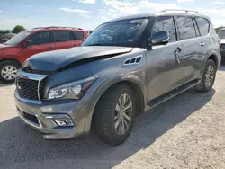 Salvage cars for sale at San Antonio, TX auction: 2016 Infiniti QX80