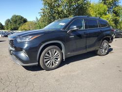 Toyota salvage cars for sale: 2020 Toyota Highlander Hybrid Platinum