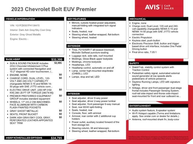 2023 Chevrolet Bolt EUV Premier