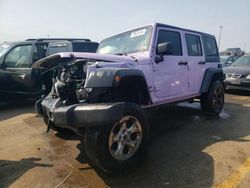 Salvage cars for sale at Woodhaven, MI auction: 2014 Jeep Wrangler Unlimited Sahara