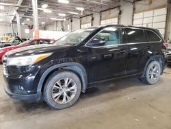 Salvage cars for sale at Blaine, MN auction: 2015 Toyota Highlander LE