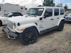 Jeep salvage cars for sale: 2021 Jeep Wrangler Unlimited Sahara 4XE