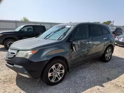 Salvage cars for sale at Kansas City, KS auction: 2008 Acura MDX Technology