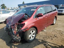 Salvage cars for sale at Woodhaven, MI auction: 2018 Toyota Sienna LE