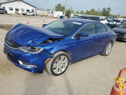 Salvage cars for sale at Pekin, IL auction: 2015 Chrysler 200 Limited