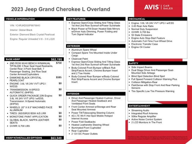 2023 Jeep Grand Cherokee L Overland