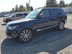 Salvage cars for sale at Graham, WA auction: 2015 Land Rover Range Rover Supercharged